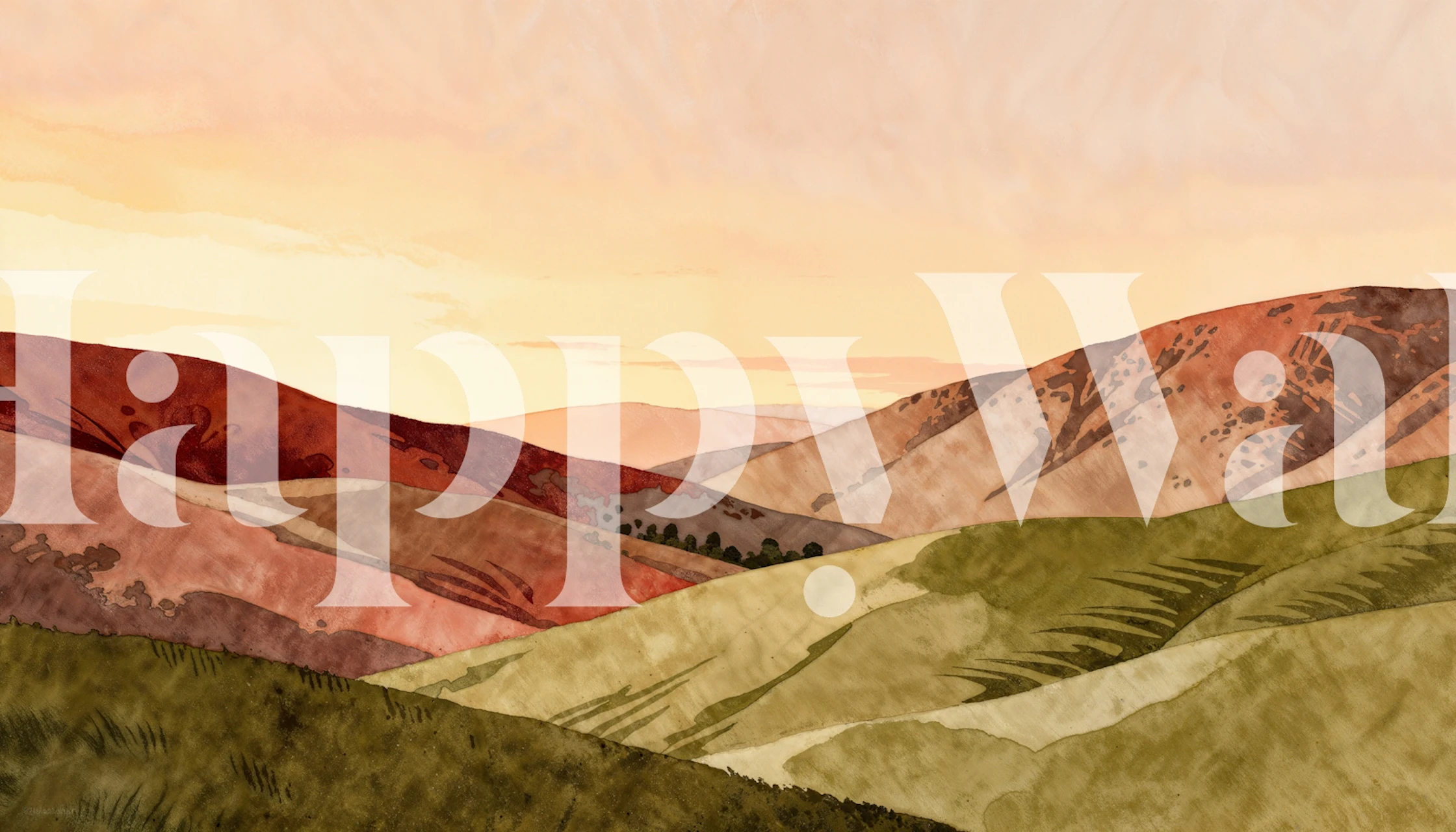 Soft Desert Hills at Dusk wallpaper in a room