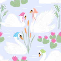 Swan Pond Pastel Nursery wallpaper