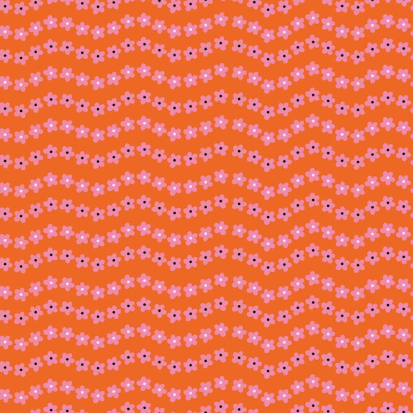 Retro Daisy Waves Orange