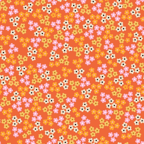 Retro Daisy Scatter Orange