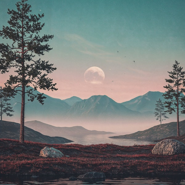 Moonrise Over Misty Mountains