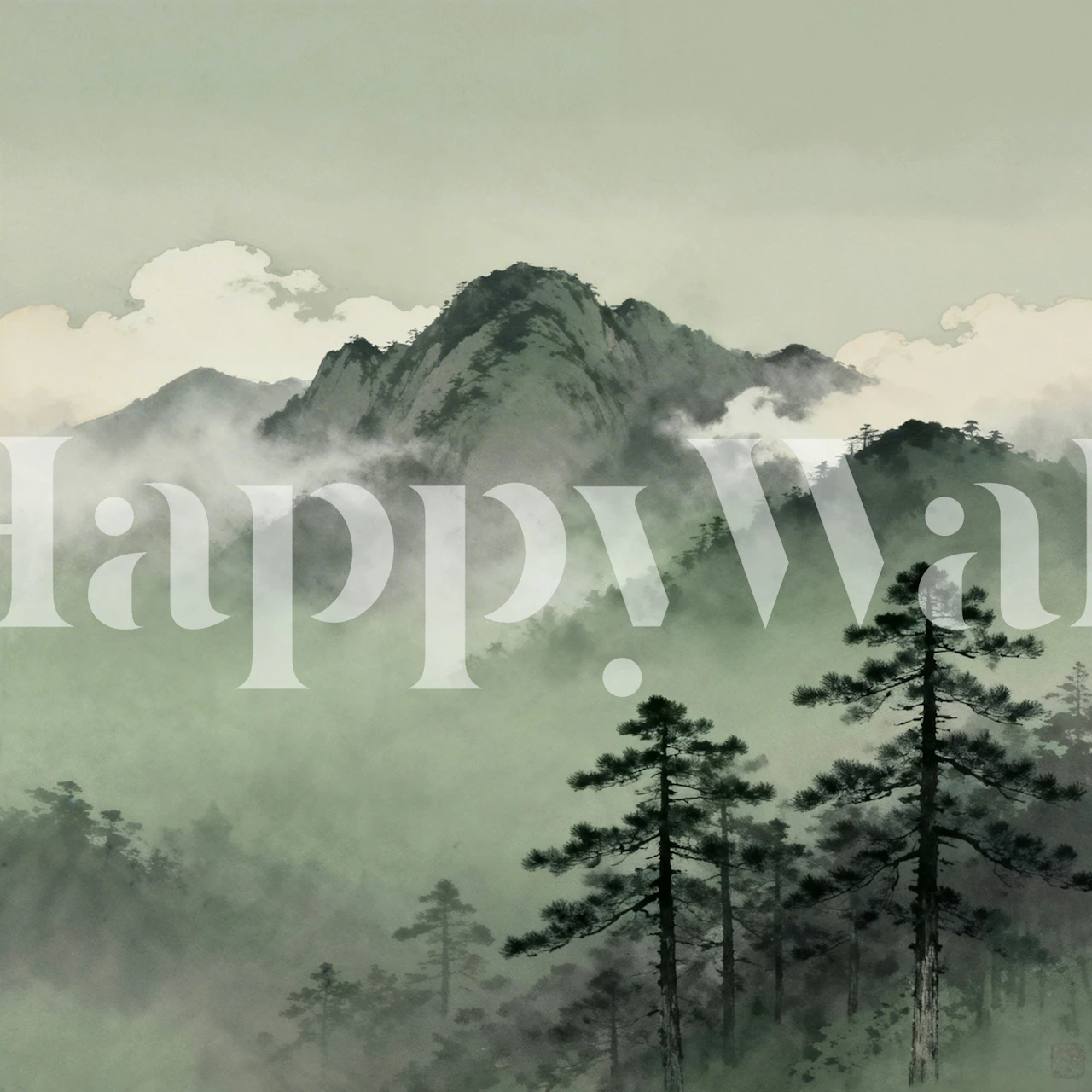 Misty Mountain Pines tapet i et rom