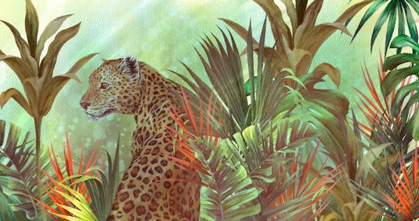 Leopard in Lush Jungle