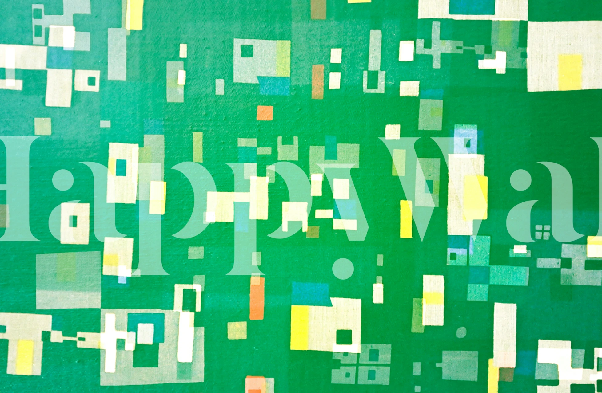 Vibrant digital wallpaper in a room