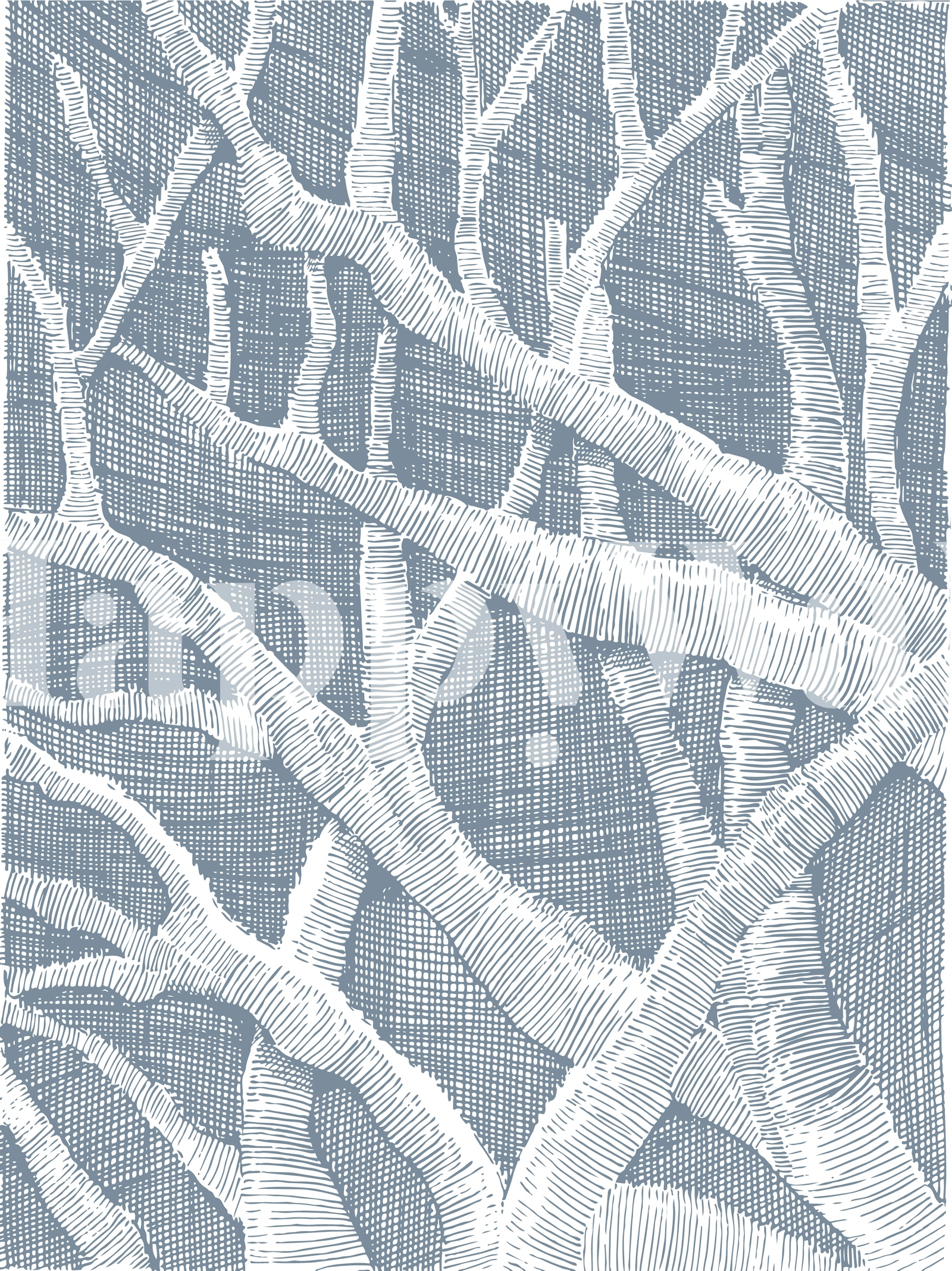 Textural Linen Cross Hatched Trees in Grey