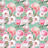 Peony Flower Wall Mint Green Blue wallpaper