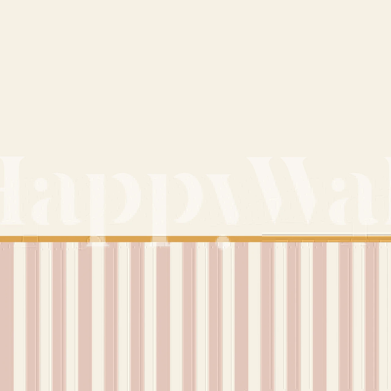 Neutral Blush Pink Stripe Wainscoting behang in een kamer