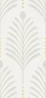 art deco vertical leaves - off white and sand wallpaper