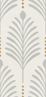 art deco vertical leaves - grey mint bronze wallpaper