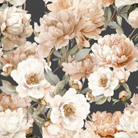 Peony XXL Flower Wall Dark Grey wallpaper