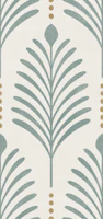 art deco vertical leaves - dusty green bronze wallpaper