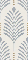 art deco vertical leaves - dusty blue bronze wallpaper