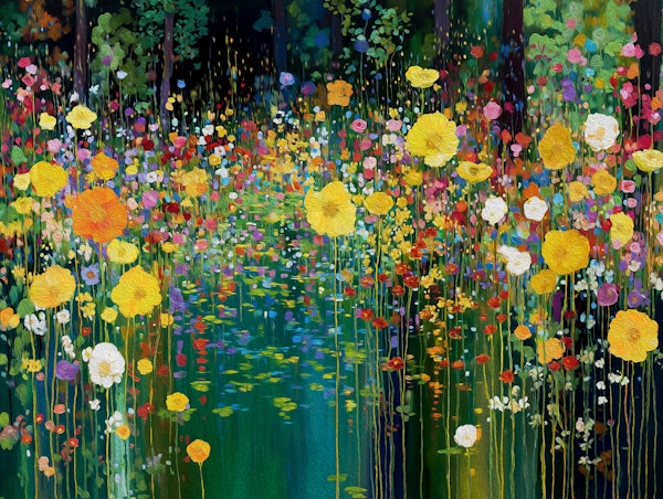 Painterly Abstract Wildflower Meadow