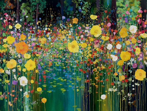 Painterly Abstract Wildflower Meadow