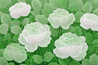 Peony Bloom Garden Green wallpaper