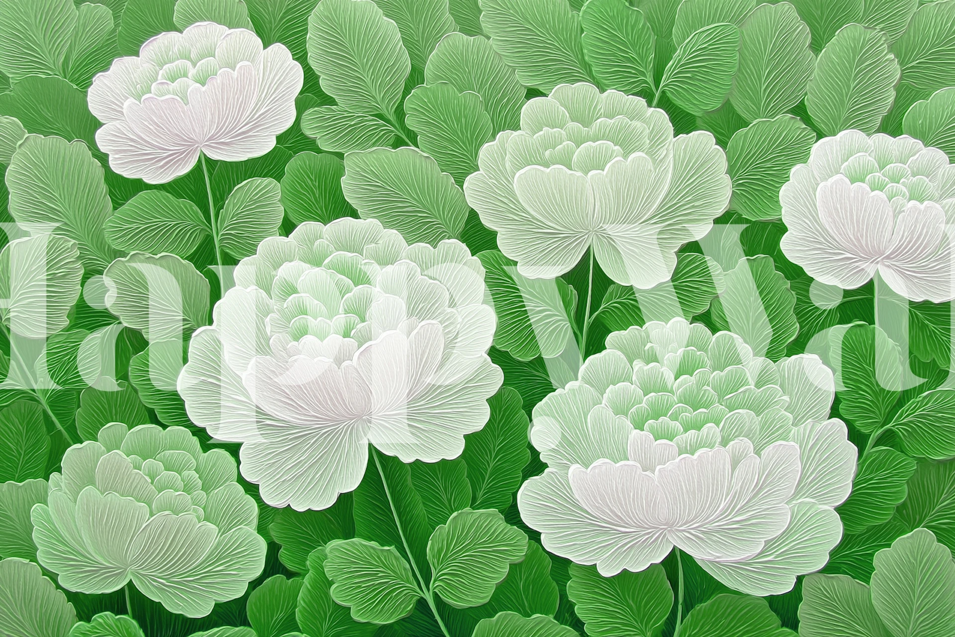 Peony Bloom Garden Green i et rum