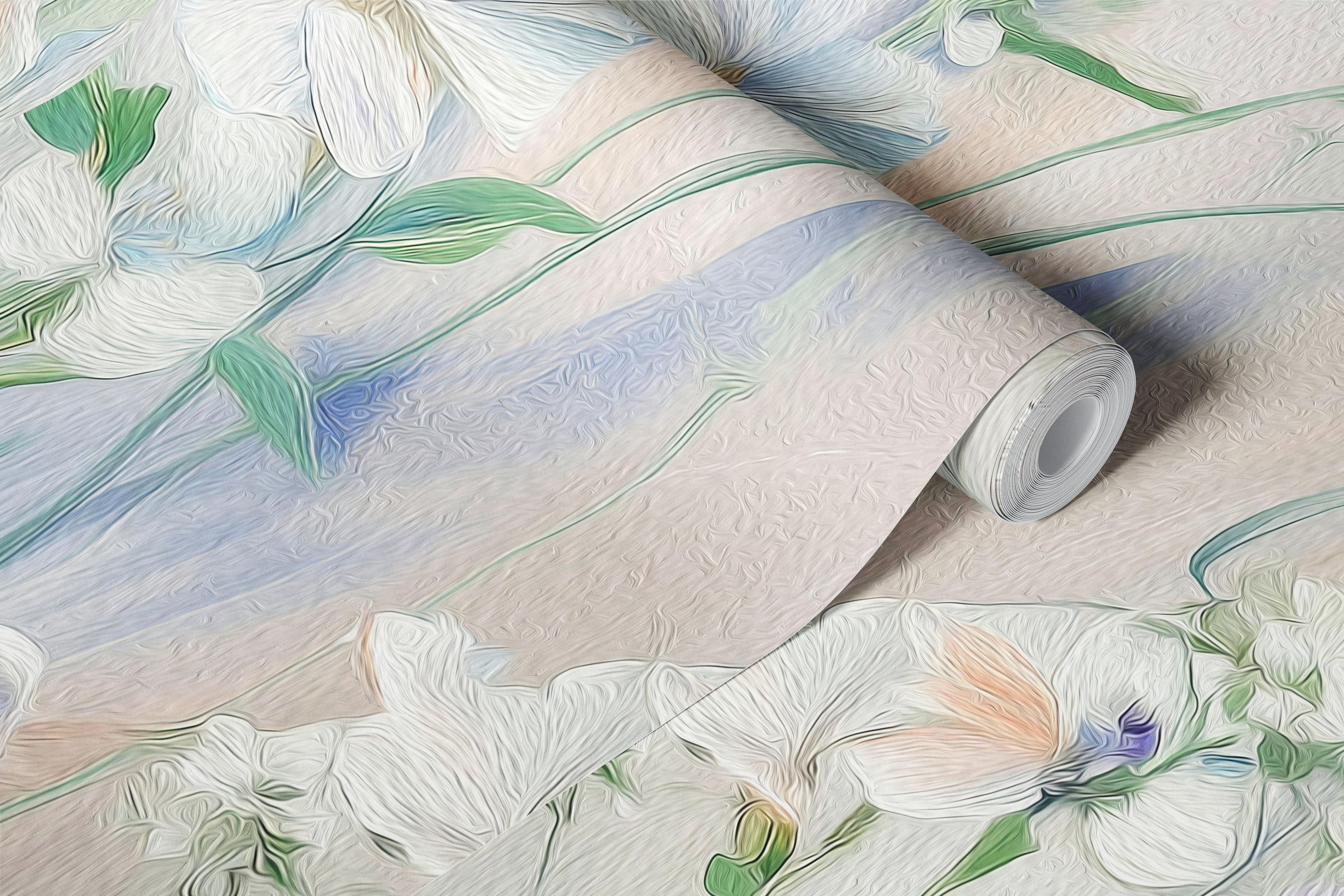 Dreamy Spring Wildflowers wallpaper in a room