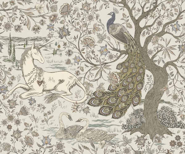 Unicorn Garden Tapestry Soft Cream