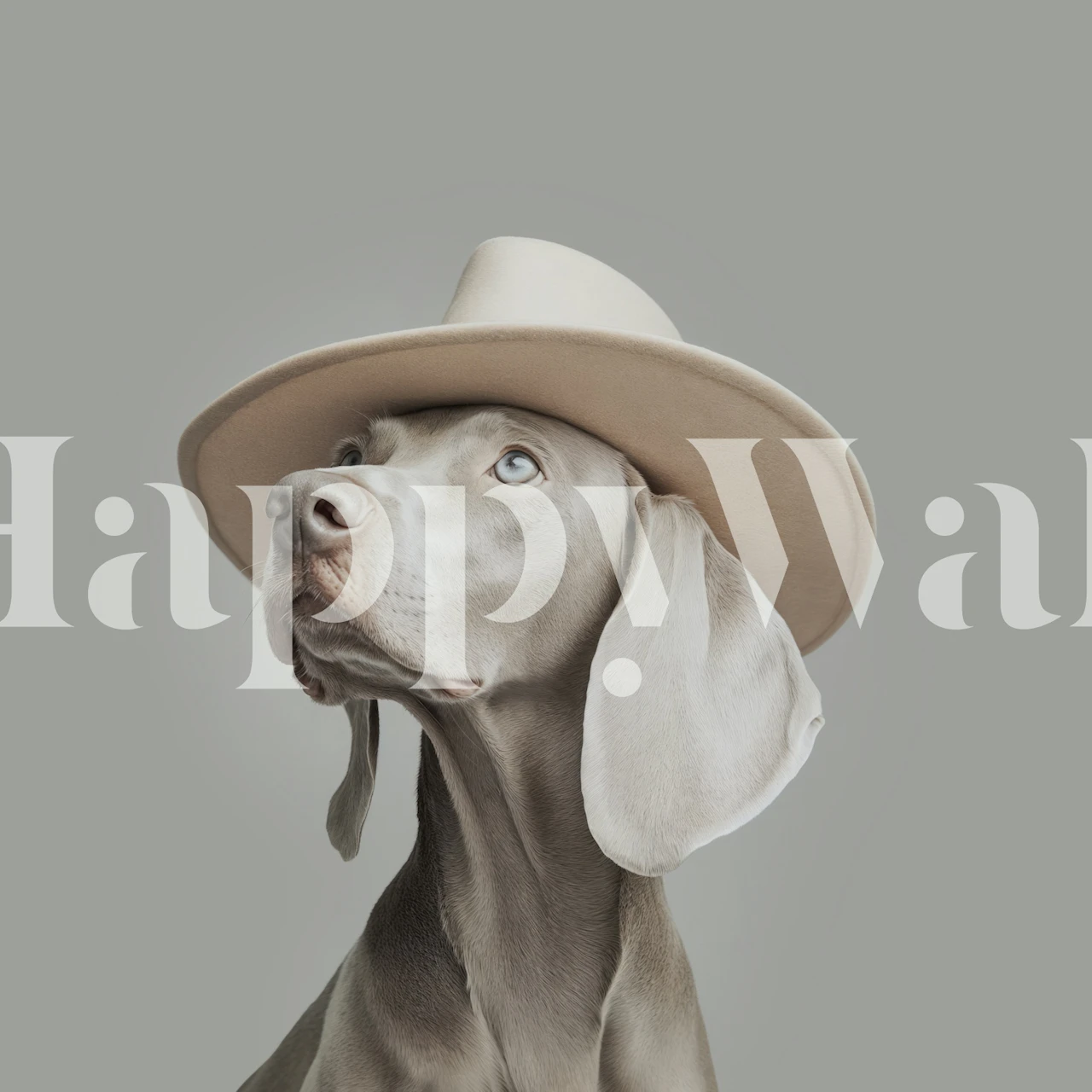 Waimaraner portrait wallpaper in a room