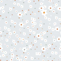 Minimal White Daisies and Dots tapeta
