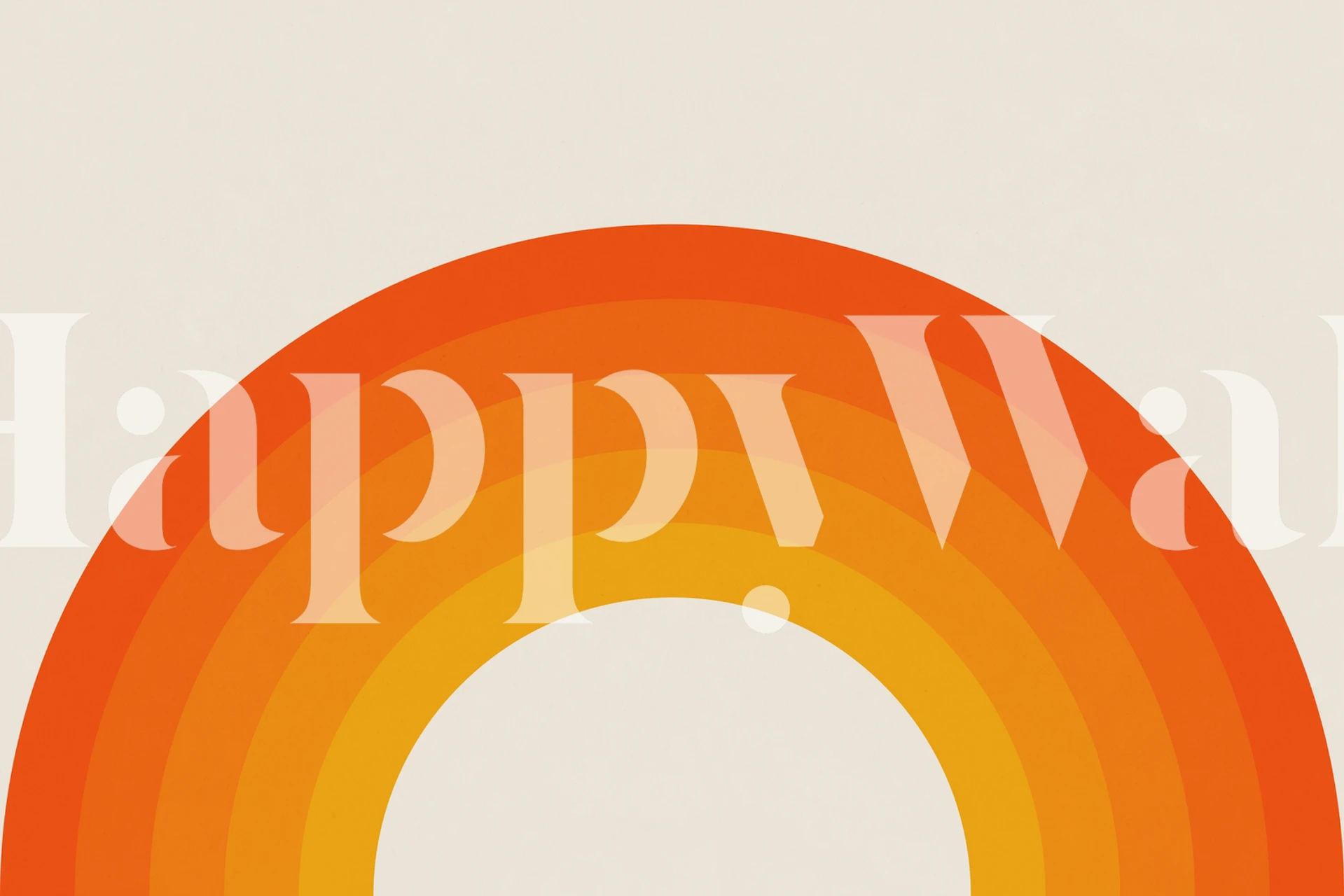 Magnificent Orange Rainbow Mural Wallpaper Design