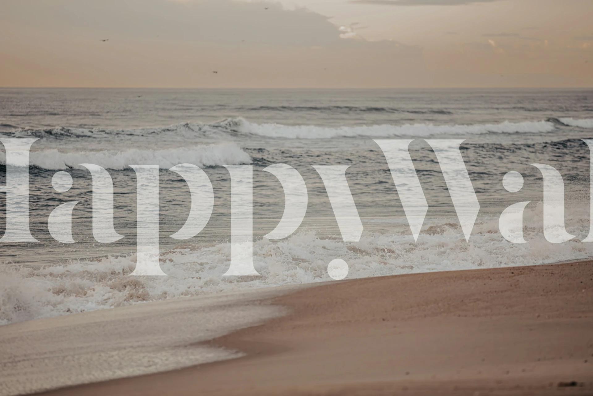 Beach waves in the morning wallpaper design