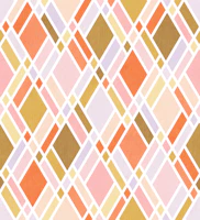Blush Coral Gold Harlequin Diamonds wallpaper