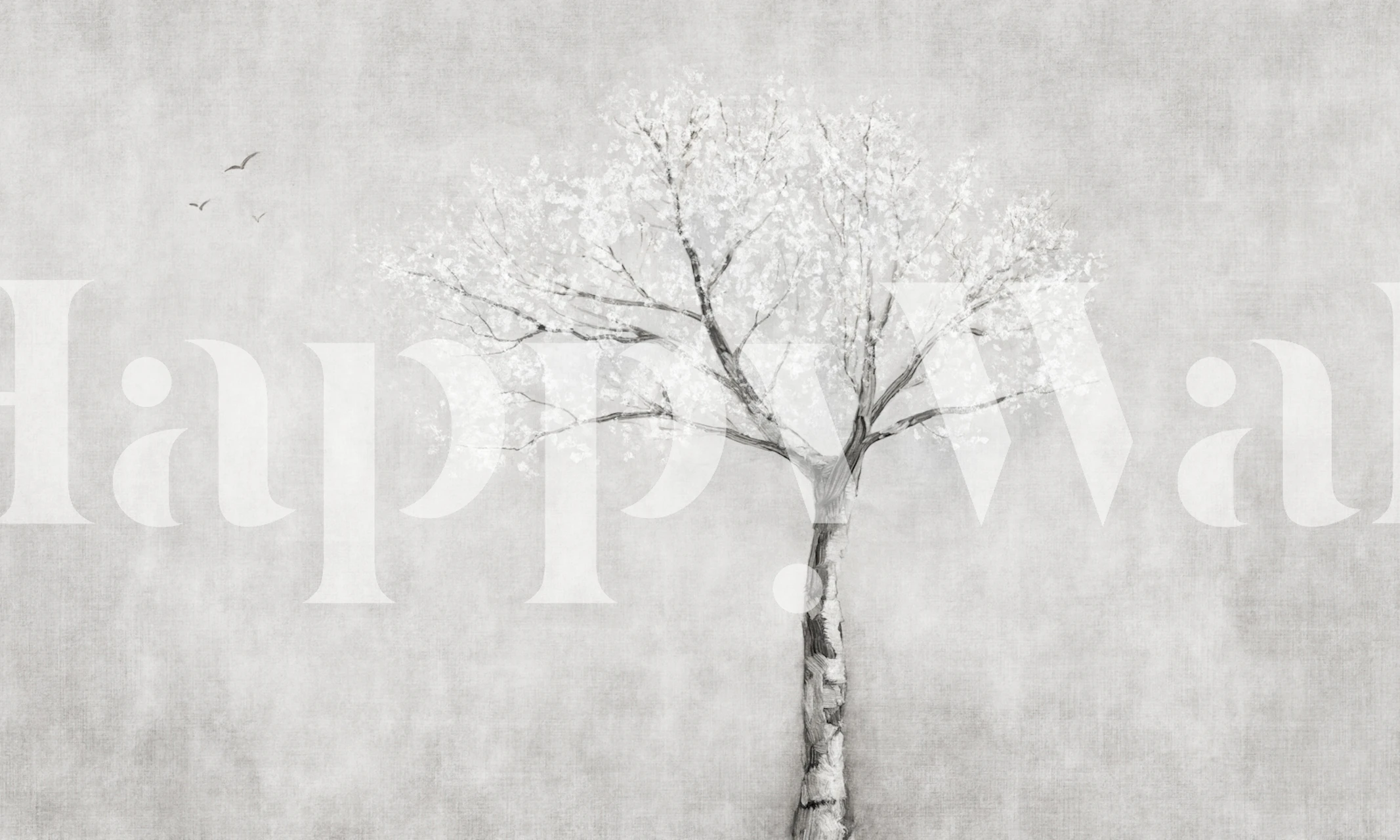 Hanami Cherry Blossom Grey wallpaper