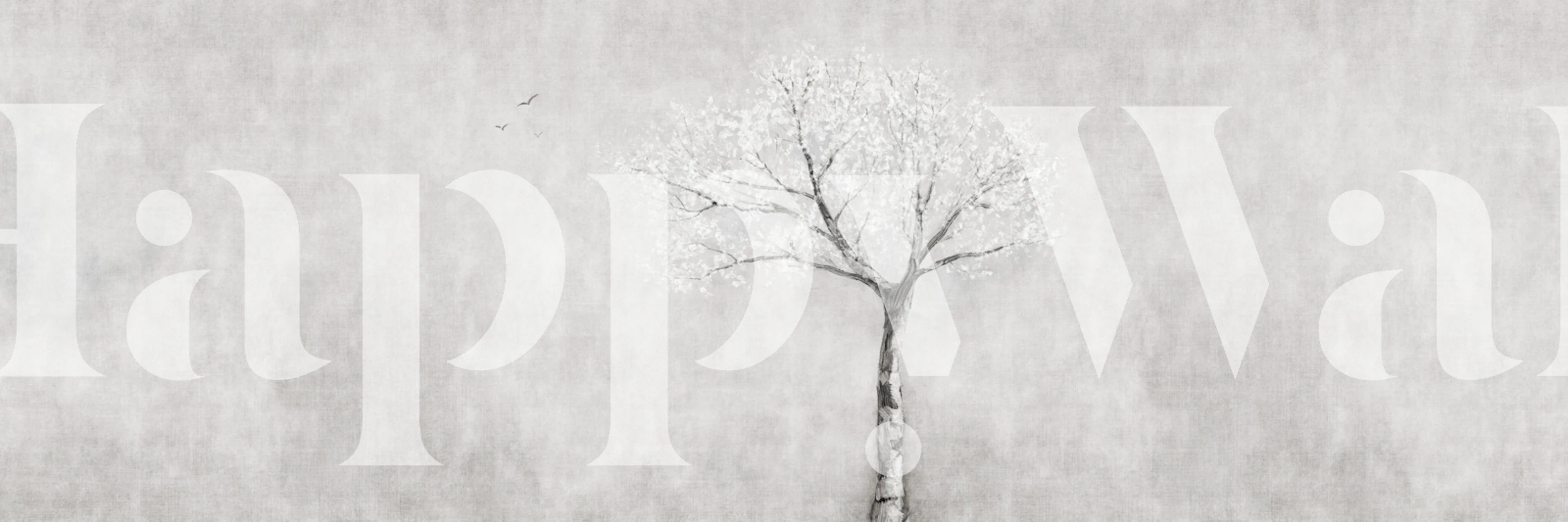 Hanami Cherry Blossom Grey tapetas kambaryje