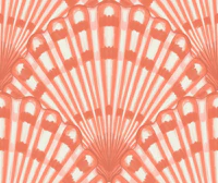 Coral Scallop Seashell Coastal Art Deco tapeta