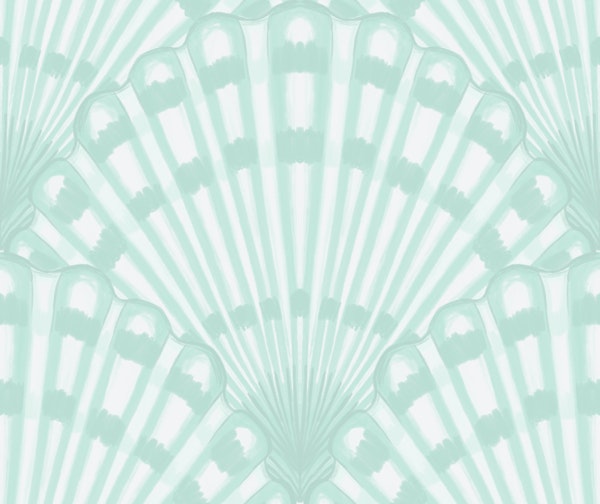 Mint Coastal Seashell Fans