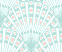Mint Coastal Seashell Fans tapete