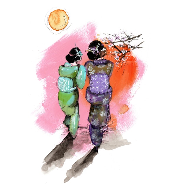 Elegant Kimono Silhouettes