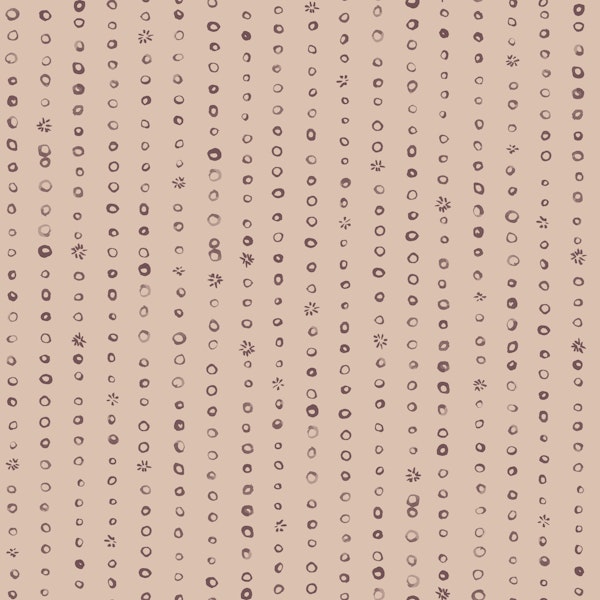 Beige Plum Hand Drawn Minimal Dot Stripes