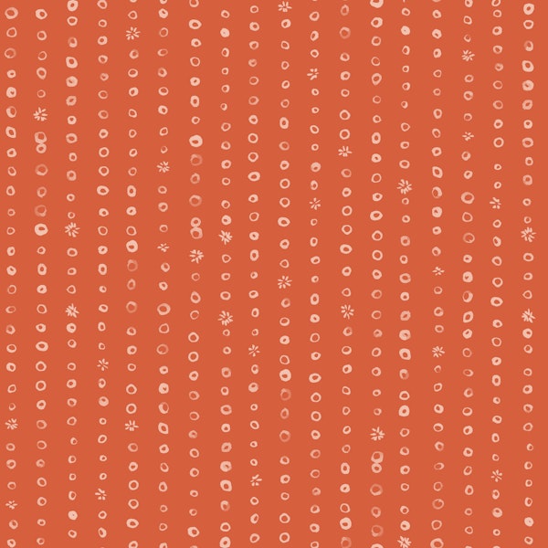 Terracotta Hand Drawn Minimal Dot Stripes