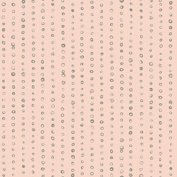 Pastel Blush Hand Drawn Minimal Dot Stripes