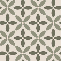 Mid Century Sage Green Flower Grid wallpaper
