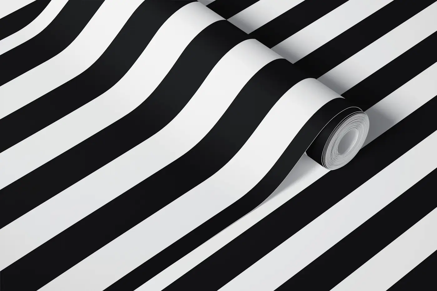 Stripes Vertical Black wallpaper roll