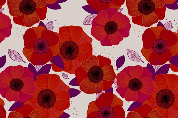 Hand-drawn Poppies