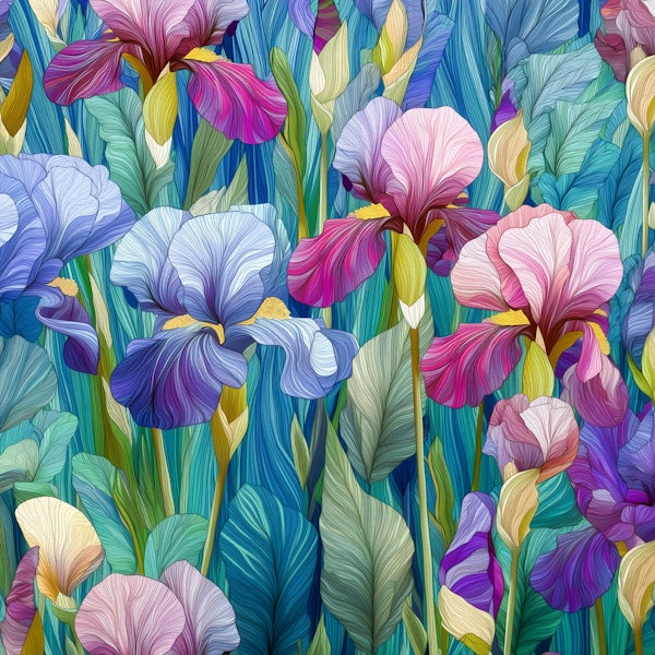 Vibrant Iris Garden