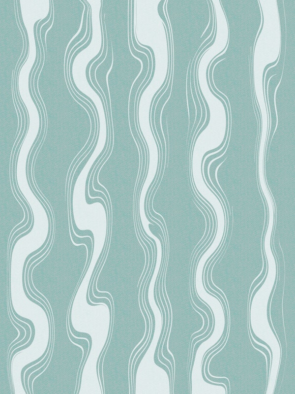 Mint Aqua Wavy Stripes