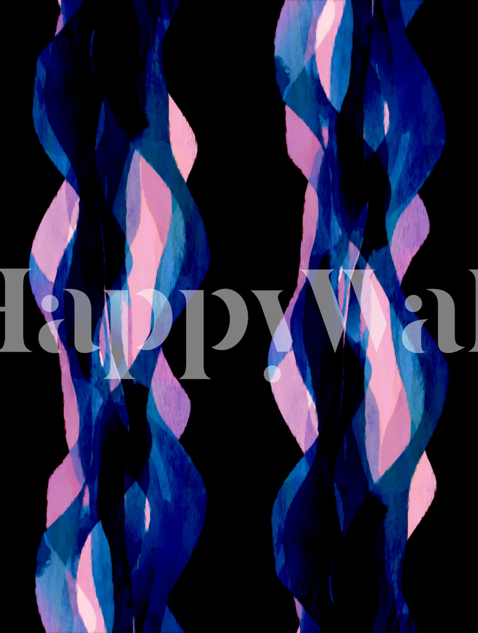 Midnight Blue Wave Stripes wallpaper