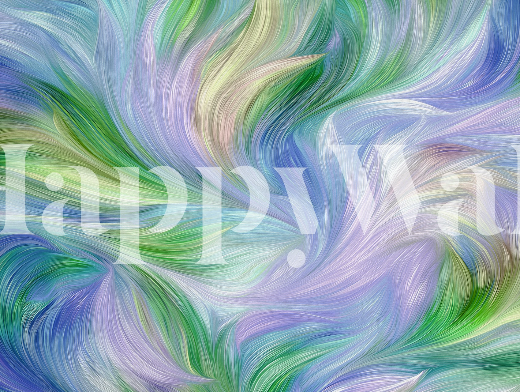 Abstract Mint Lavender Flow wallpaper in a room