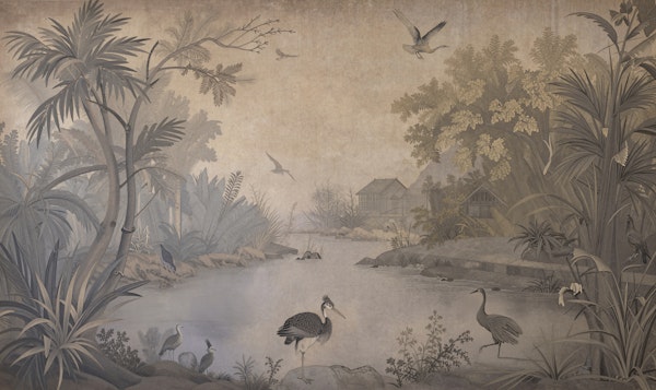 Vintage Colonial Jungle Mural