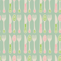 Cutlery Retro Vintage Kitchen Pastel Mint wallpaper