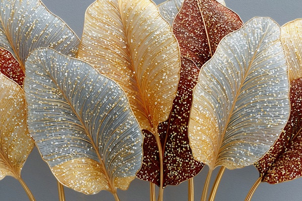 Gold Silver Leaves Painterly