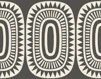 geometric sun ovals - monochrome black tapete