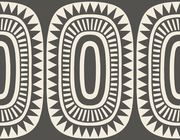 geometric sun ovals - monochrome black