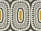 geometric sun ovals - black and mustard