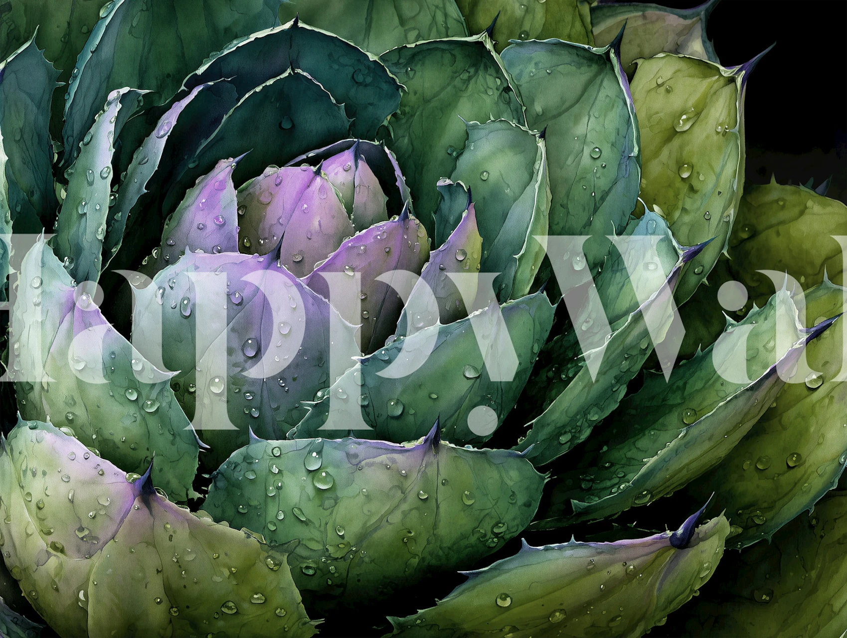 Emerald Succulent Design tapete